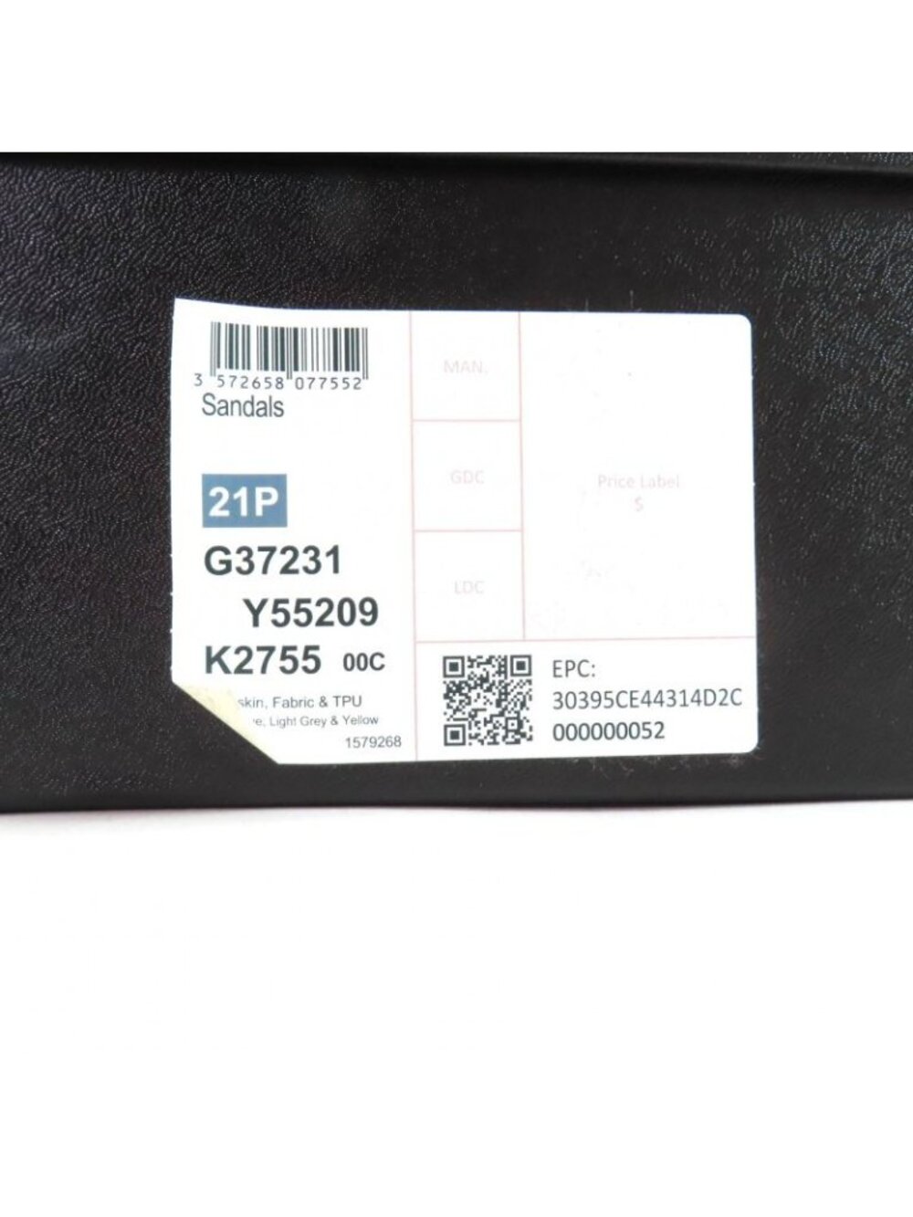 Chanel CC Logo Quilted Velcro Fabric Leather Sandals Khaki Navy 39 - Picture 14 of 16